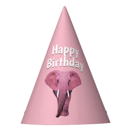 ピンク象 パーティーハット (正面)