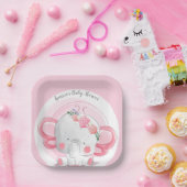 ピンク象 ペーパープレート (パーティー)