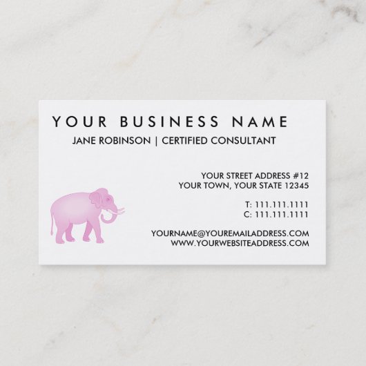 ピンク象 名刺 (裏面)