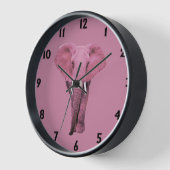 ピンク象 壁時計 (傾斜)