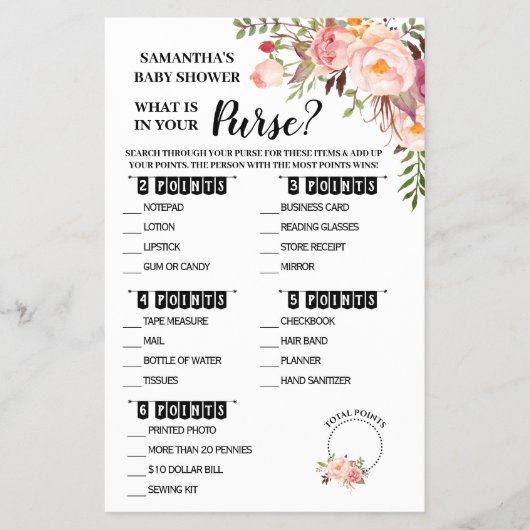 ピンク財布のバイリンガルゲームカードに何があるか チラシ (正面)