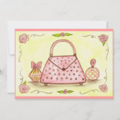 ピンク財布誕生日シャワーパーティの招待状 招待状 (正面)
