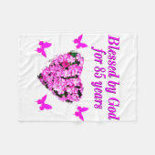 ピンク賛美フローラ: 85年間 フリースブランケット (正面(横))