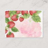 ピンク赤いちご赤ちゃんシャワーおむつラッフル エンクロージャーカード (裏面)