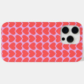 ピンク赤いハートグリッドY2Kパターン Case-Mate iPhoneケース (裏面 (横))