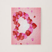 ピンク赤いハートジグソーパズル ジグソーパズル (縦)