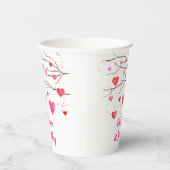 ピンク赤いハートスウィートアート誕生日 紙コップ (右)