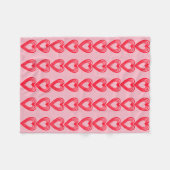 ピンク赤いハートス結婚バレンタインデー4エバ フリースブランケット (正面(横))