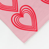 ピンク赤いハートス結婚バレンタインデー4エバ フリースブランケット (角)