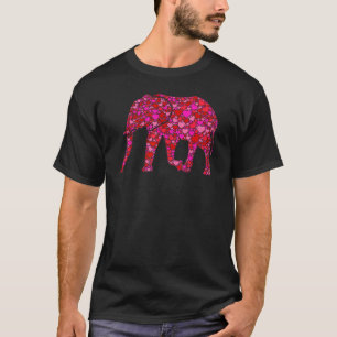ピンク赤いハートバレンタインデー女性用ギフト Tシャツ