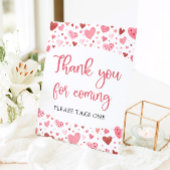 ピンク赤いハートバレンタインデー来ス 台座サイン