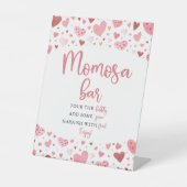ピンク赤いハートバレンタインベビーシャワーモモモザバー 台座サイン (正面)