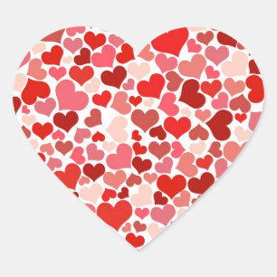 ピンク赤いハートパターンバレンタインデーのラブギフト ハートシール