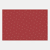 ピンク赤いハートラッピング紙フラットシートセット3 ラッピングペーパーシート (正面3)