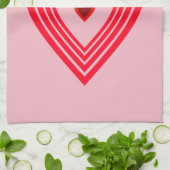 ピンク赤いハートラブバレンタインデー4ケイト キッチンタオル (折り畳み)