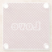 ピンク赤いハート グラデーション ガラスコースター (裏面)