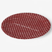 ピンク赤いハート グラデーション ペーパープレート (アングル)