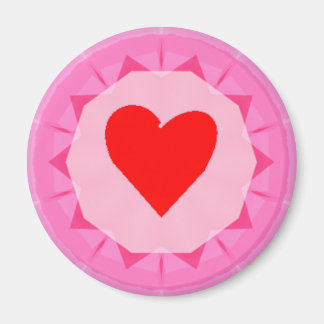 ピンク赤いハート マグネット