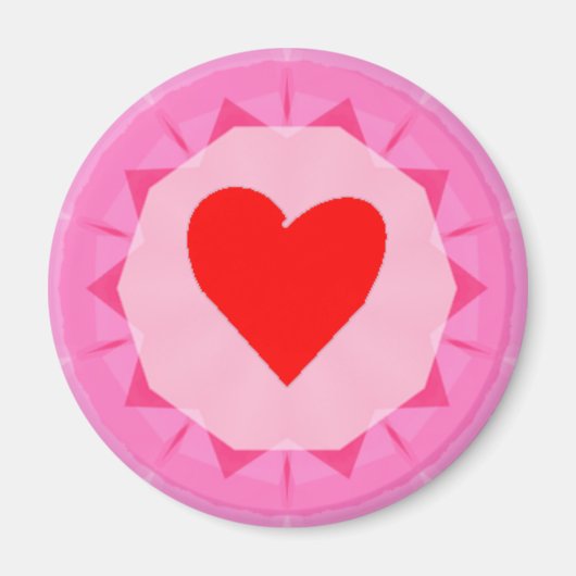 ピンク赤いハート マグネット (正面)