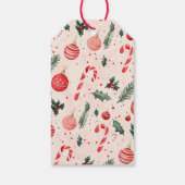 ピンク赤かわいい写真クリスマスギフトラベル ギフトタグ (裏面)