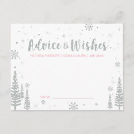 ピンク赤ちゃんシャワーアドバイスカードお母さん、両親 アドバイスカード