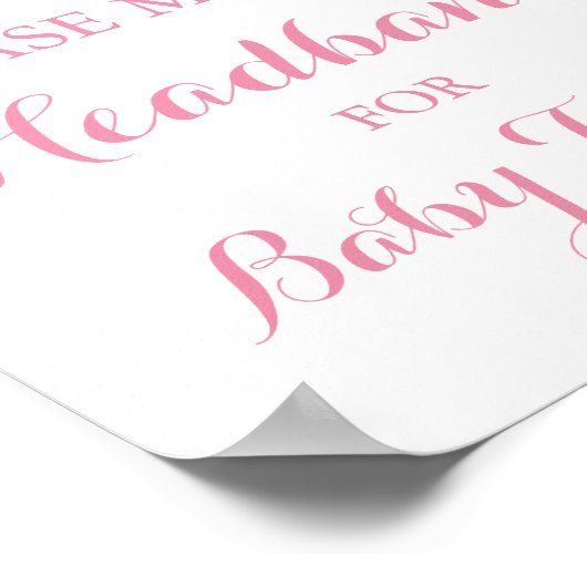 ピンク赤ちゃんシャワーヘッドバンドステーションの看板ポスター ポスター (角)