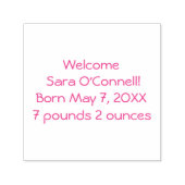 ピンク赤ちゃん女の子の誕生発表4 Jan セルフインキングスタンプ (デザイン)