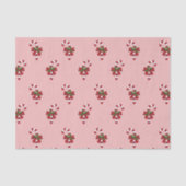 ピンク赤と白にクリスマスキャンディーケーンパターン 薄葉紙 (正面)