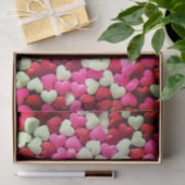 ピンク赤と白キャンディハートティッシュペーパー 薄葉紙 (ギフト)