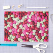 ピンク赤と白キャンディハートティッシュペーパー 薄葉紙 (クラフト)