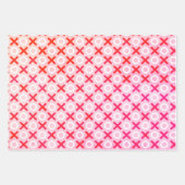 ピンク赤の追加の名前モノグラムは私のバレンタインXO愛 ラッピングペーパーシート (正面3)