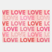 ピンク赤の追加の名前モノグラムは私のバレンタインXO愛 ラッピングペーパーシート (正面2)