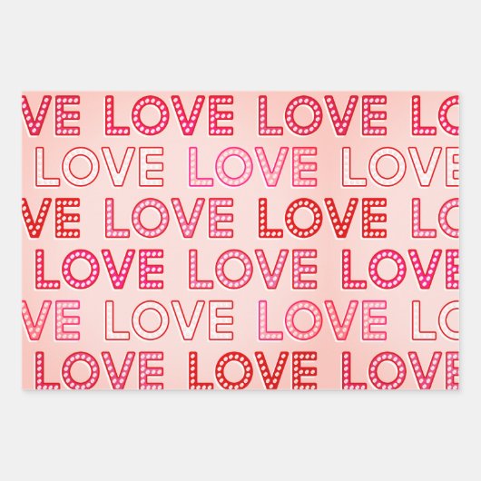 ピンク赤の追加の名前モノグラムは私のバレンタインXO愛 ラッピングペーパーシート (正面2)