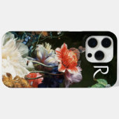ピンク赤アネモネ白い花,蝶モノグラム Case-Mate iPhoneケース (裏面 (横))