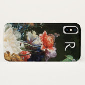 ピンク赤アネモネ白い花,蝶モノグラム Case-Mate iPhoneケース (裏面(横))