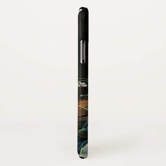 ピンク赤アネモネ白い花，蝶モノグラム Case-Mate iPhoneケース (裏面/右)