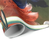 ピンク赤アネモネ白い花、黒い蝶 ラッピングペーパー (ロールコーナー)