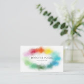 ピンク赤イエローブルーグリーンパープルホワイトカラー 名刺 (スタンド正面)