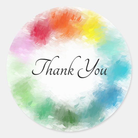 ピンク赤オレンジイエローグリーンブルーパープルホワイト ラウンドシール (正面)