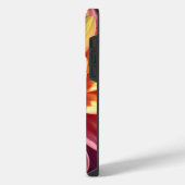 ピンク赤オレンジイエローパープルダリア花 iPhoneケース (左側面)