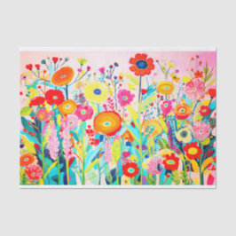 ピンク赤カラーフラワー絵画抽象芸術の切り離し 薄葉紙