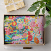 ピンク赤カラーフラワー絵画抽象芸術の切り離し 薄葉紙 (ギフト)