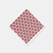 ピンク赤ジューシーいちご果実プリント スタンダードカクテルナプキン (角)