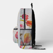 ピンク赤チューリップチューリップウォーターカラーガールズバックパック プリントバックパック (右)