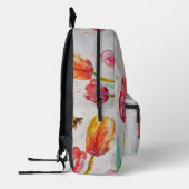 ピンク赤チューリップチューリップウォーターカラーガールズバックパック プリントバックパック (左)