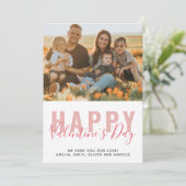 ピンク赤バレンタインデーの台本の家族の写真 シーズンカード (スタンド正面)