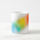 ピンク赤ブルーパープルイエローグリーンレインボーカラー コーヒーマグカップ (中央)