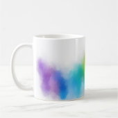 ピンク赤ブルーパープルイエローグリーンレインボーカラー コーヒーマグカップ (左)