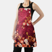 ピンク赤白春の花日本のフローラ エプロン (インサイチュ)