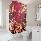 ピンク赤白春の花日本のフローラ シャワーカーテン (インサイチュ)